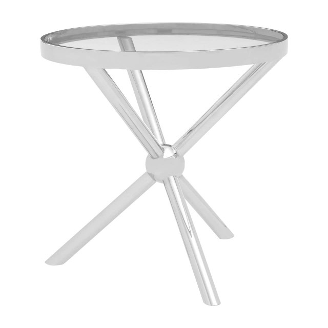 premier housewares Novo Round Silver Side Table