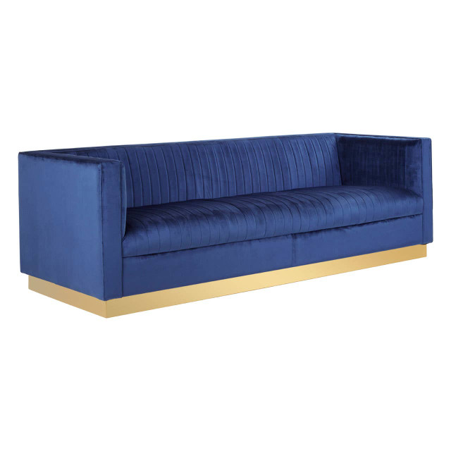 Premier Housewares Opal 3 Seat Deep Blue Sofa