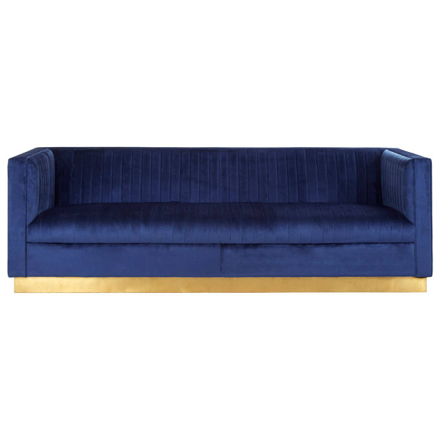 Premier Housewares Opal 3 Seat Deep Blue Sofa
