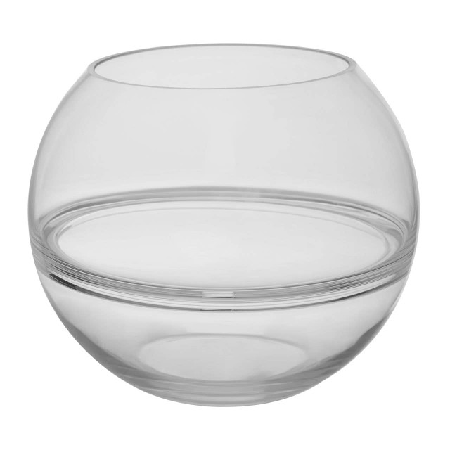 Premier Housewares Optik Clear Glass Round Vase
