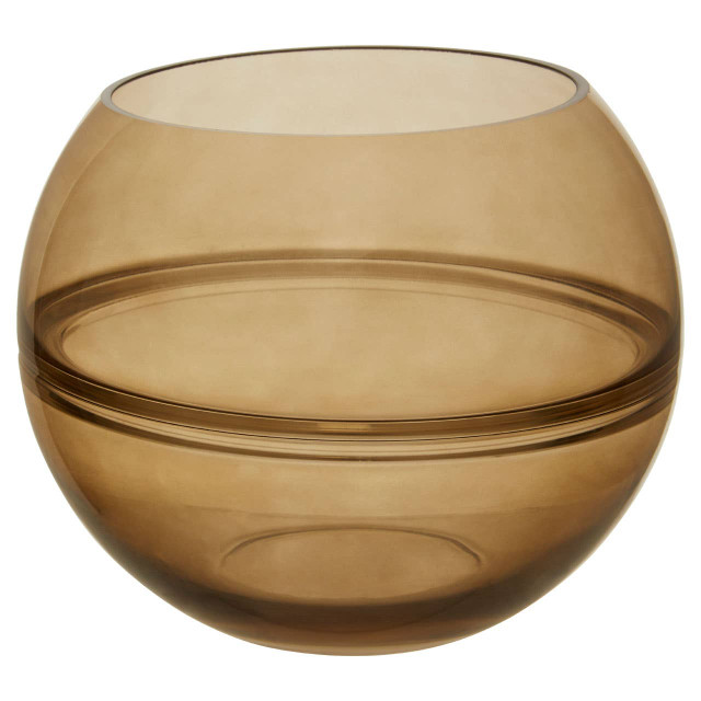 Premier Housewares Optik Smoked Glass Round Vase