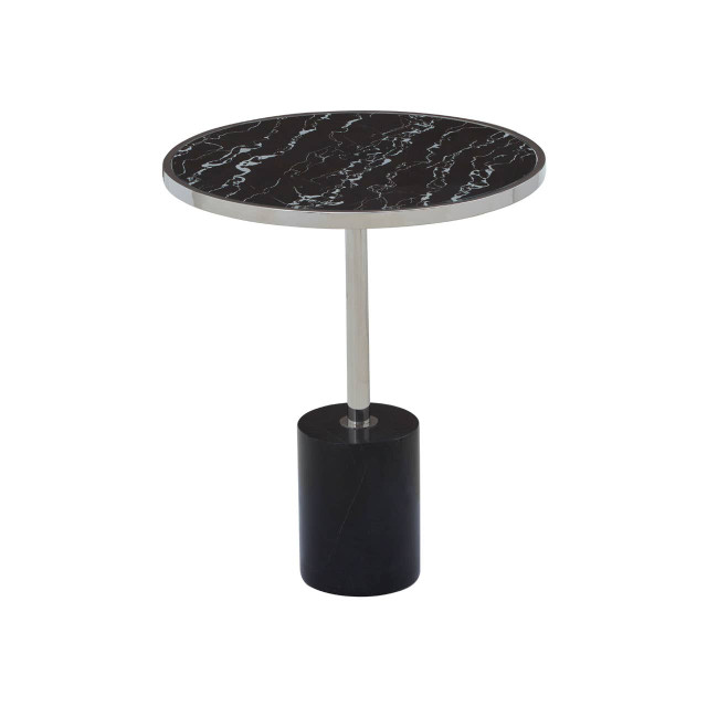 Premier Housewares Oria Black Marble End Table