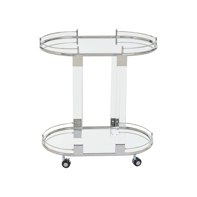 Premier Housewares Oria Oval Mirrored Trolley