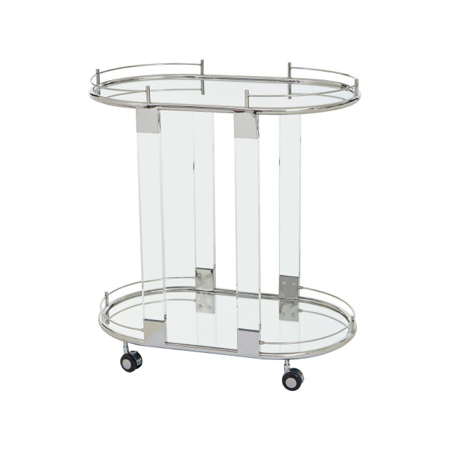 premier housewares Oria Oval Mirrored Trolley