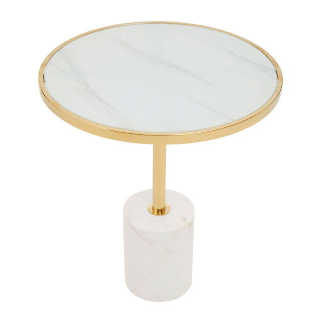 Premier Housewares Oria White Marble End Table
