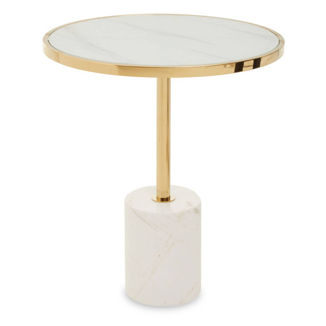 premier housewares Oria White Marble End Table