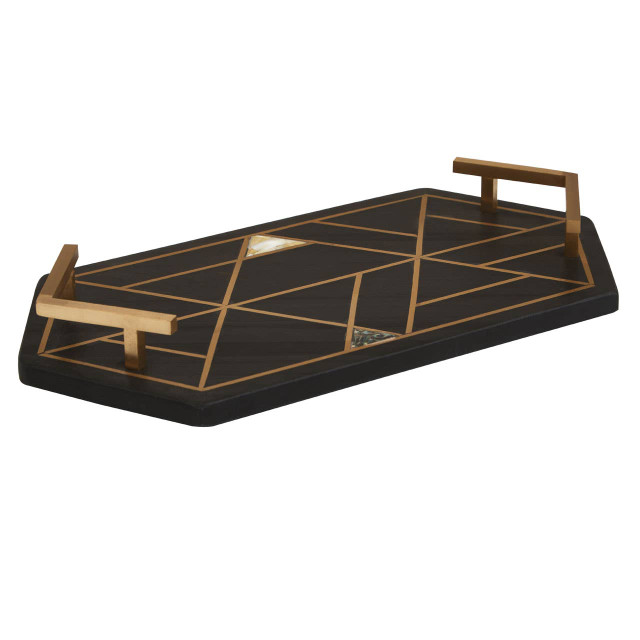 Premier Housewares Oriana Black Slate Tray