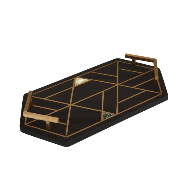 premier housewares Oriana Black Slate Tray