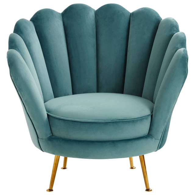 Premier Housewares Ovala Blue Scalloped Chair