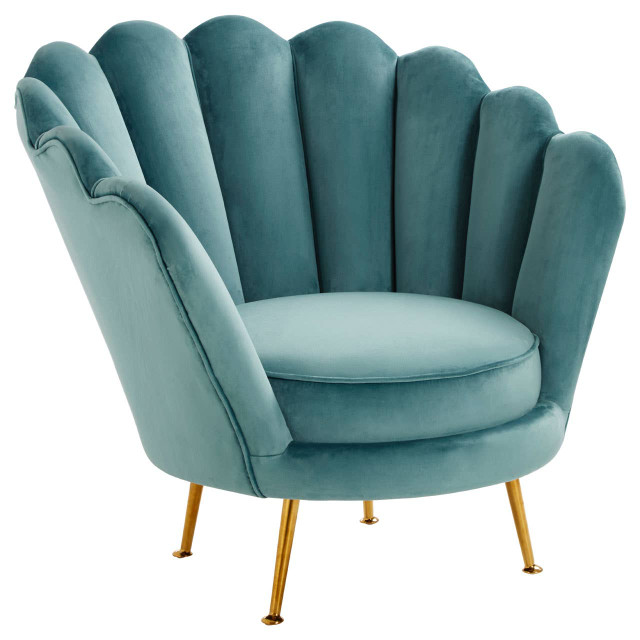 premier housewares Ovala Blue Scalloped Chair