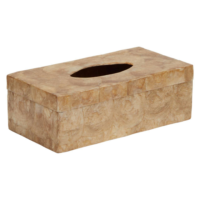 Premier Housewares Palu Beige Seashell Tissue Box