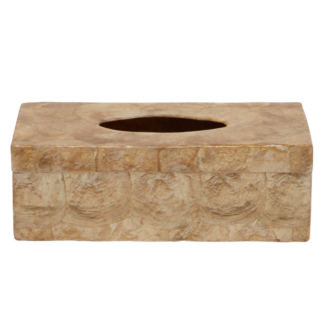 premier housewares Palu Beige Seashell Tissue Box