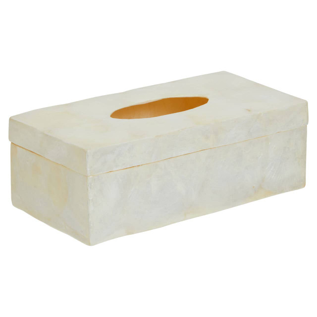 Premier Housewares Palu White Sea Shell Tissue Box