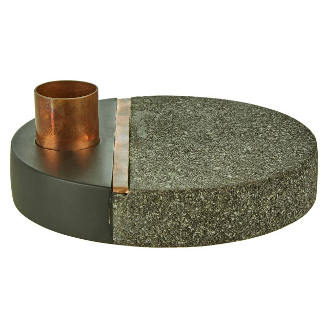 Premier Housewares Pedra Lava Stone Candle Holder