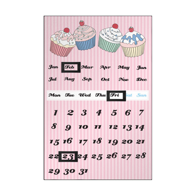 Premier Housewares Pink Cupcake Magnetic Calendar