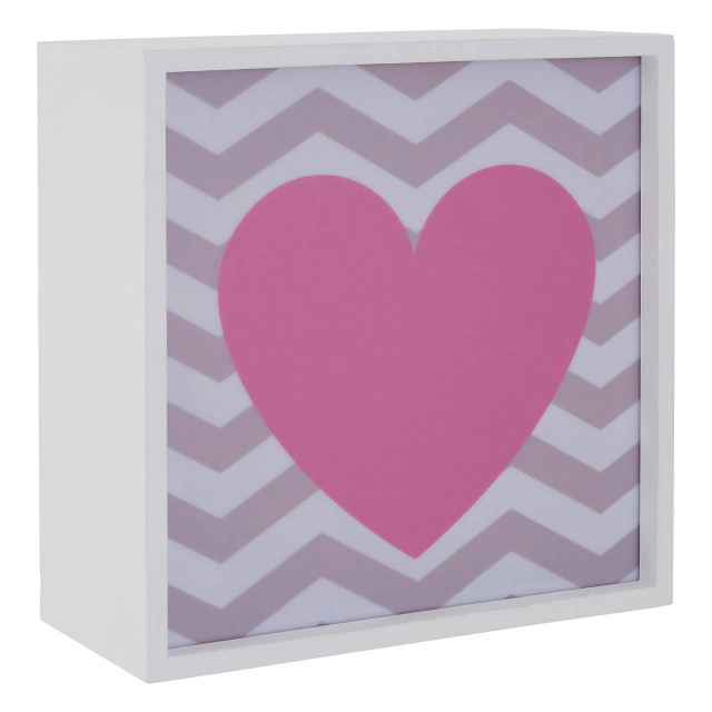 Premier Housewares Pink Heart LED Light Box