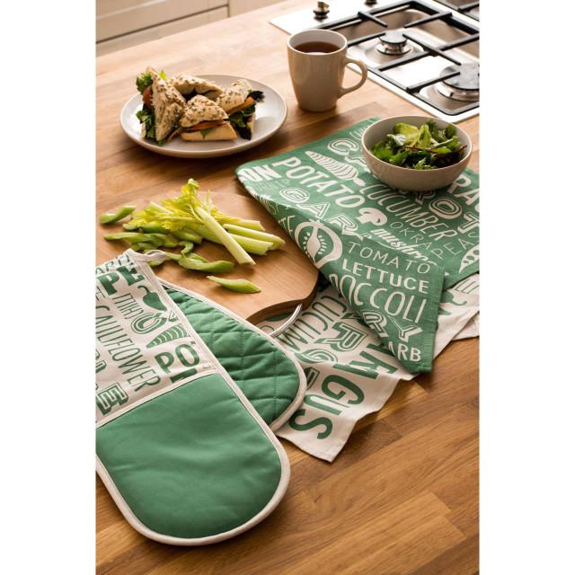 Premier Housewares Porter Green Double Oven Glove
