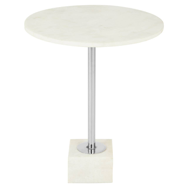 Premier Housewares Rabia White Marble Side Table