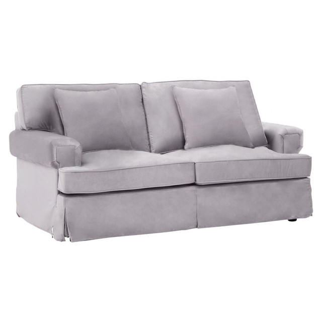 Premier Housewares Ralph Two Seat Grey Velvet Sofa