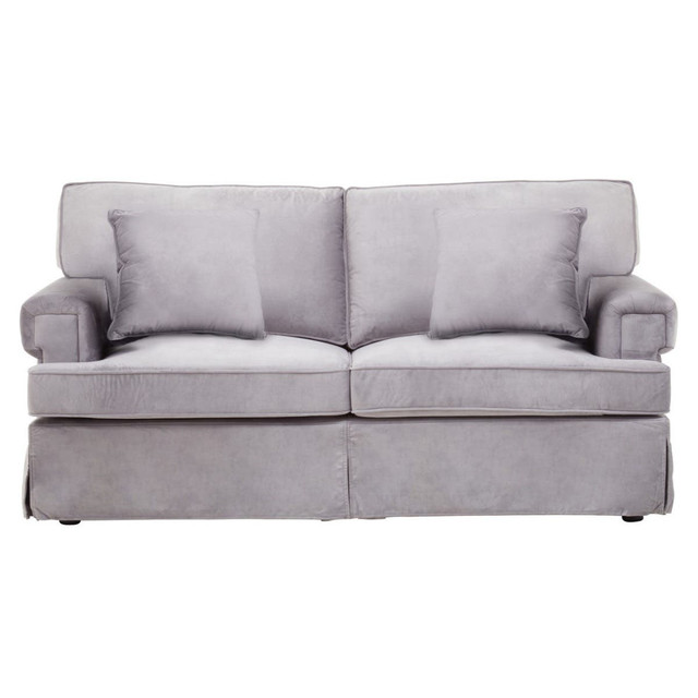 premier housewares Ralph Two Seat Grey Velvet Sofa