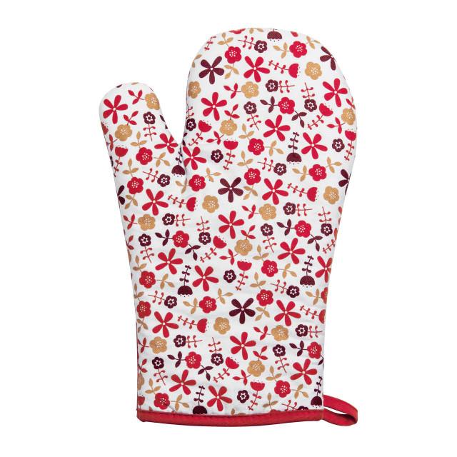 Premier Housewares Red Daisy Single Oven Glove