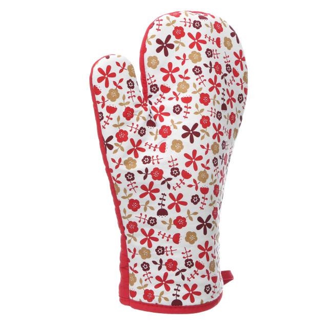 Premier Housewares Red Daisy Single Oven Glove