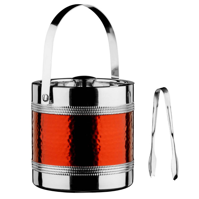 premier housewares Red Ice Bucket With Tongs
