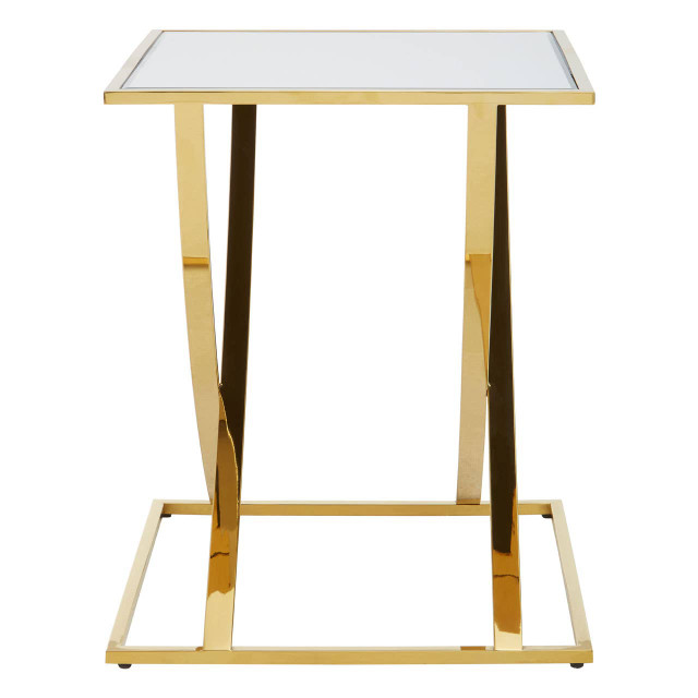 Premier Housewares Reena Gold Finish Side Table