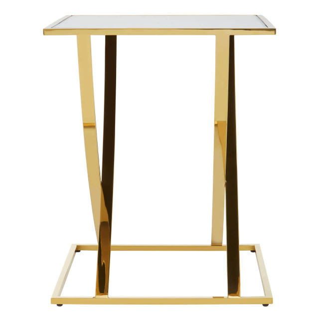 premier housewares Reena Gold Finish Side Table