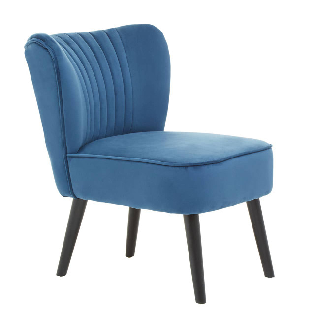 Premier Housewares Regents Park Blue Velvet Chair