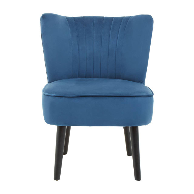 Premier Housewares Regents Park Blue Velvet Chair