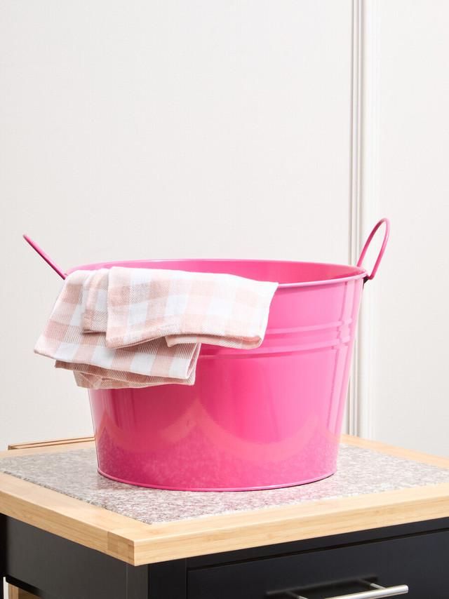 Premier Housewares Rhombus Pink Metal Bucket