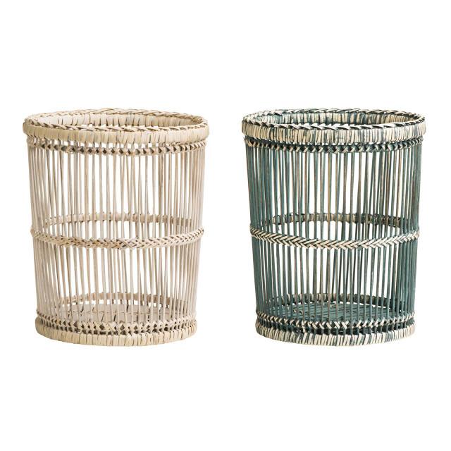 Premier Housewares Rustic White Washed Waste Bin