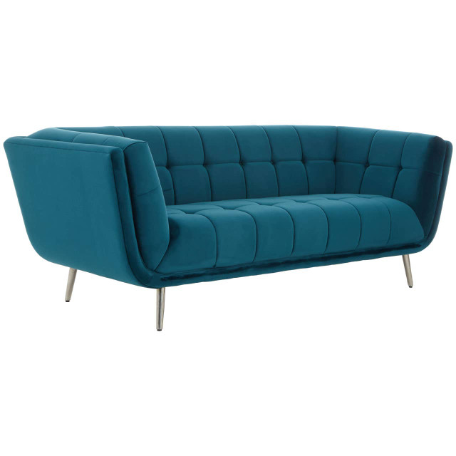 Premier Housewares Sabine 3 Seat Green Fabric Sofa