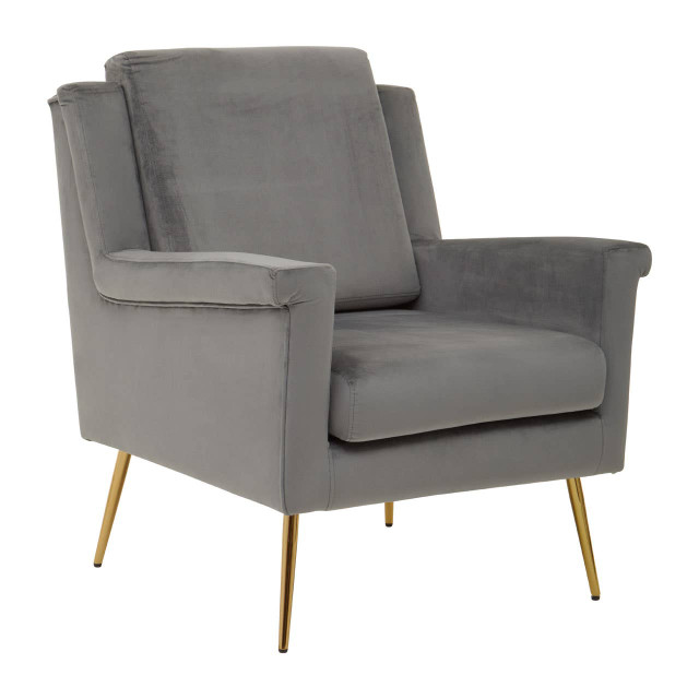 Premier Housewares Salma Grey Velvet Armchair