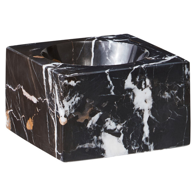Premier Housewares Salmo Square Black Marble Bowl