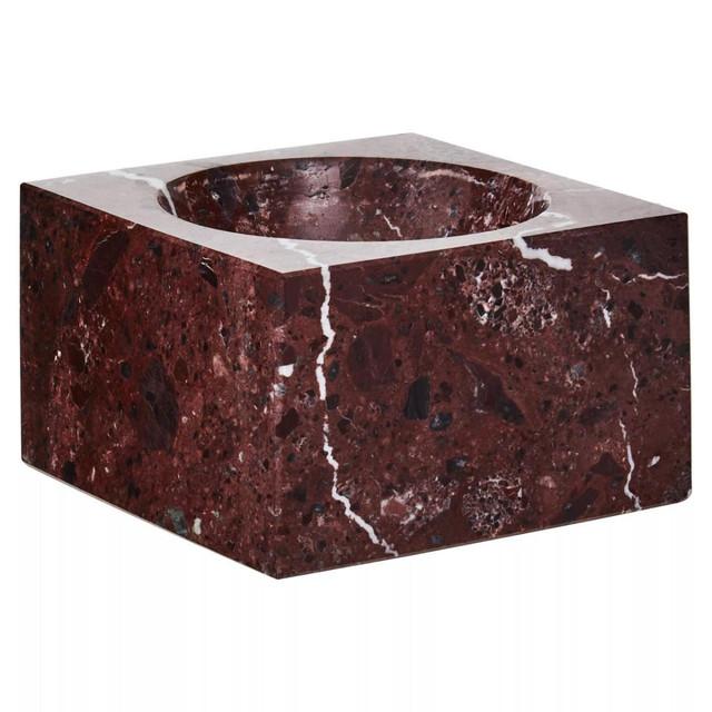 premier housewares Salmo Square Red Marble Bowl