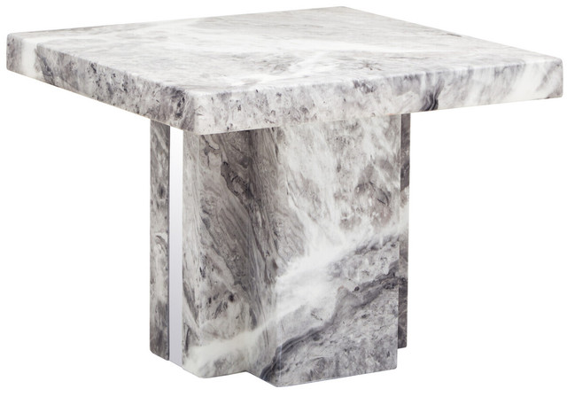 premier housewares Saronno Grey Marble Side Table