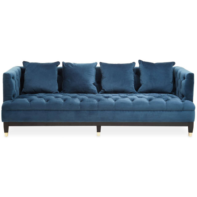 Premier Housewares Sefira 3 Seat Navy Fabric Sofa