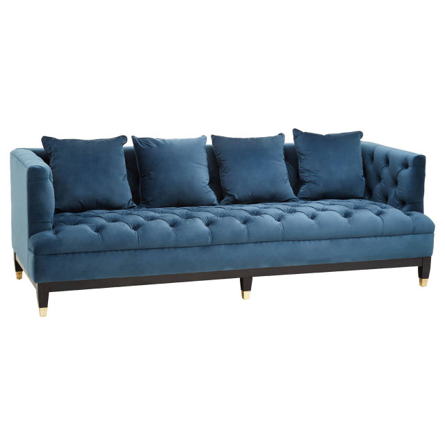 Premier Housewares Sefira 3 Seat Navy Fabric Sofa