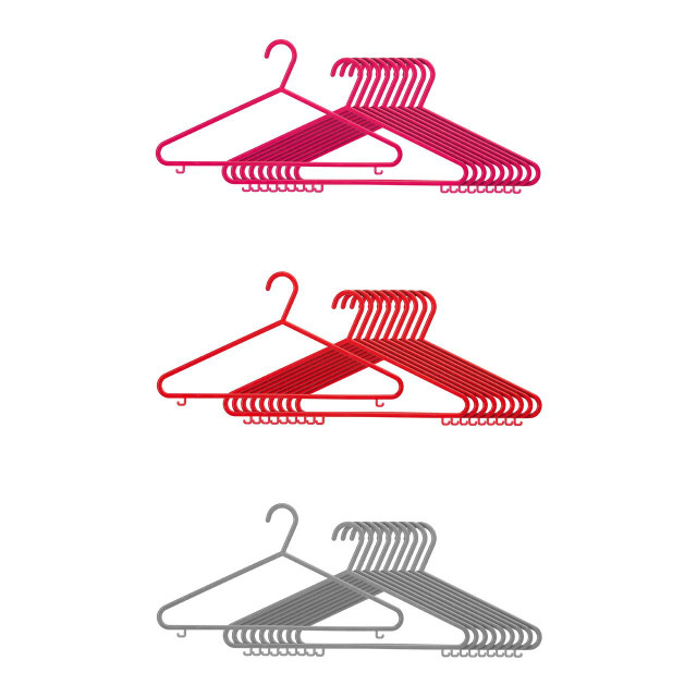 Premier Housewares Set Of Ten Grey Plastic Hangers