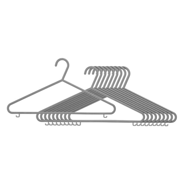 premier housewares Set Of Ten Grey Plastic Hangers