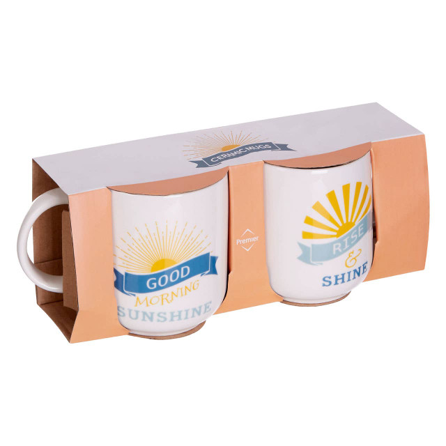 Premier Housewares Set Of Two Sunshine Mugs