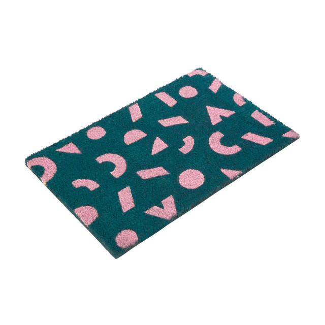 Premier Housewares Shapes Green Coir Doormat