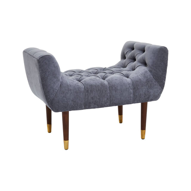 Premier Housewares Shay Grey Chenille Stool
