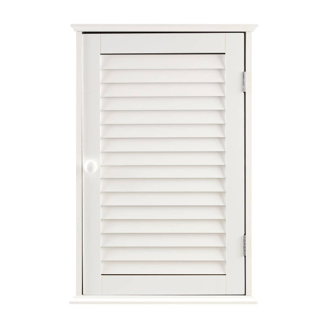 premier housewares Shutter White Wood Wall Cabinet