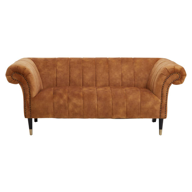 premier housewares Siena Two Seat Gold Velvet Sofa