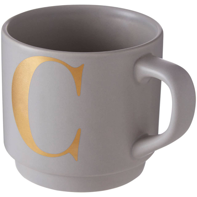 Premier Housewares Signet Grey Monogram Mug C