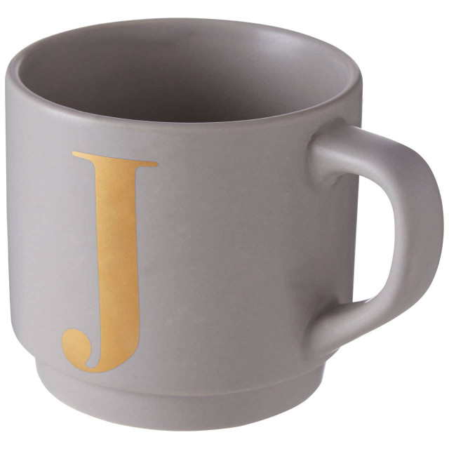 Premier Housewares Signet Grey Monogram Mug J