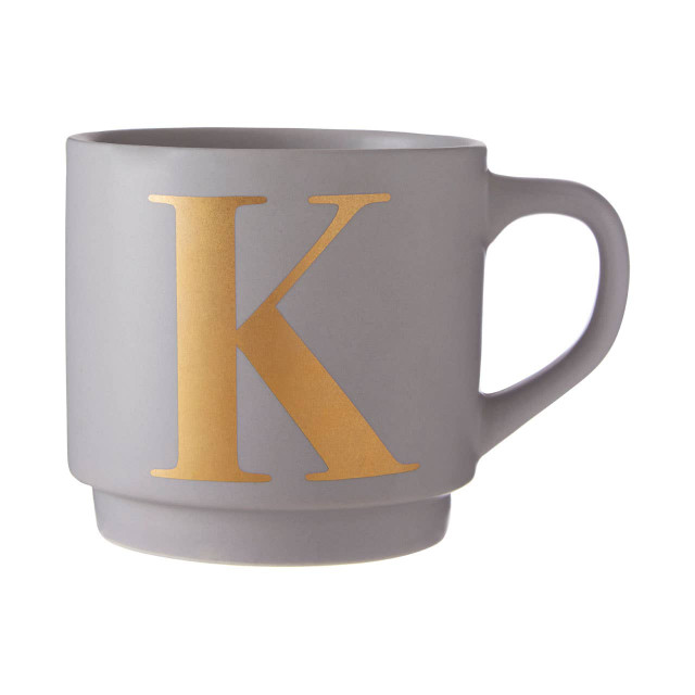 Premier Housewares Signet Grey Monogram Mug K